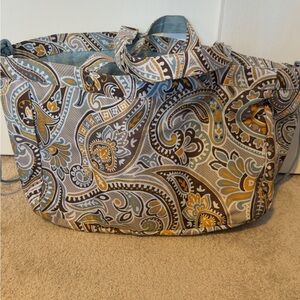 Thirty-One Paisley Tote in Gray, Yellow, and Brown